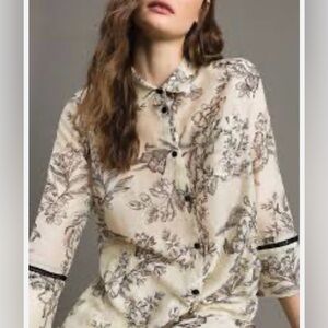 TWINSET Toile de Jouy silk blend shirt